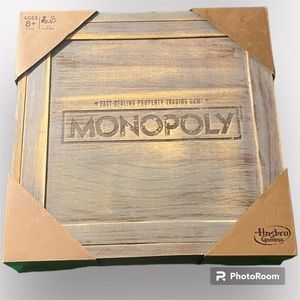 Monopoly Rustic Wood Series Wooden Board Game -Wooden Puzzle Board never opened